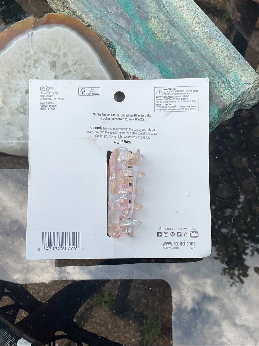 scunci Opalescent Pink Pearlescent Butterfly Hair Claw